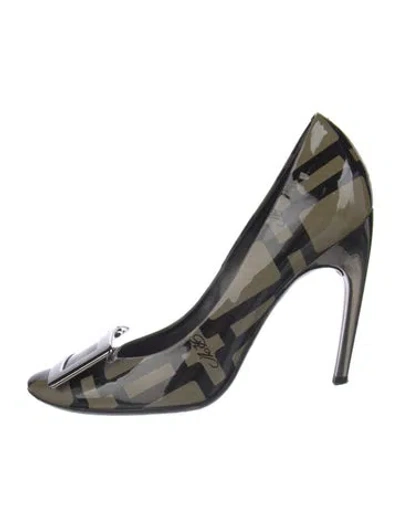 Pre-owned Roger Vivier Patent Leather Striped Pumps In Multicolor