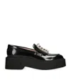 Roger Vivier Viv Rangers Black Patent Loafers In Black