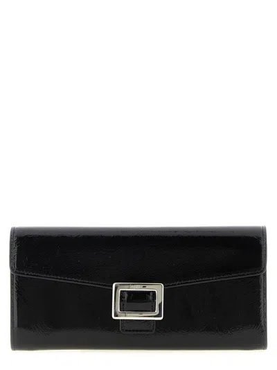 Roger Vivier Patent Leather Wallet In Black