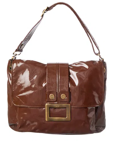 Roger Vivier Patent Shoulder Bag In Brown