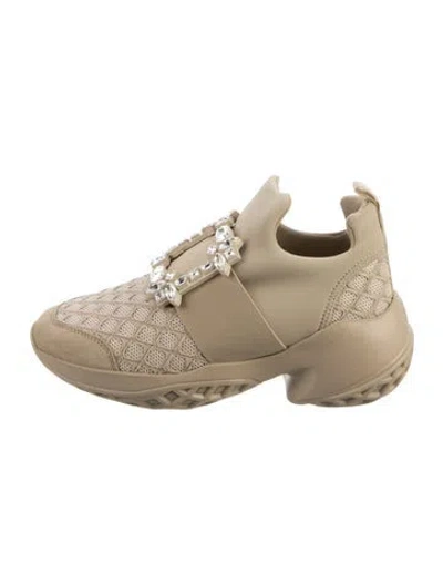 Pre-owned Roger Vivier Patterned Mesh Accents Sneakers In Multicolor