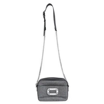 Roger Vivier Photocall Camera Bag In Grey Wool In Gray