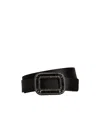 Roger Vivier Pilgrim Belt In Satin
