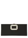 Roger Vivier "pilgrim" Buckle Clutch Bag In Black