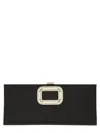 Roger Vivier "pilgrim" Buckle Clutch Bag In Black