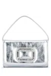 Roger Vivier Pilgrim Embellished Micro Tote Bag In Silver