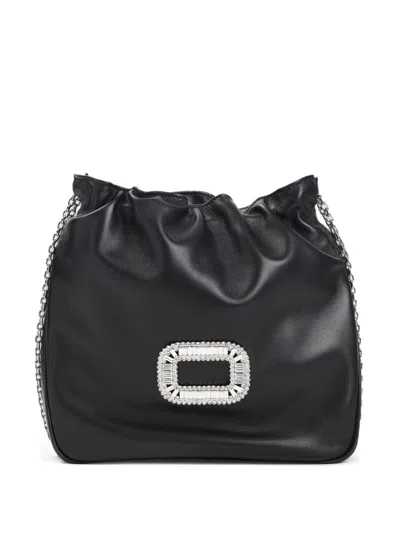 Roger Vivier Pilgrim Leather Pocket In Black