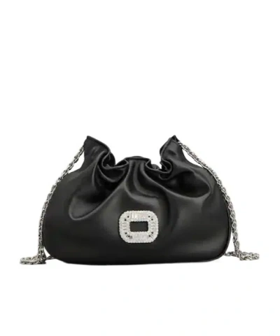 Roger Vivier Pilgrim Micro Bag In Leather In Black