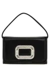 Roger Vivier Micro Pilgrim Top Handle Bag In Black
