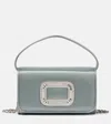 Roger Vivier Pilgrim Micro Satin Clutch In Grey