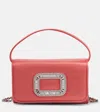 Roger Vivier Pilgrim Micro Satin Clutch In Pink