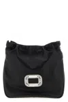 Roger Vivier Gathered Design Clutch With Decorative Buckle In Black