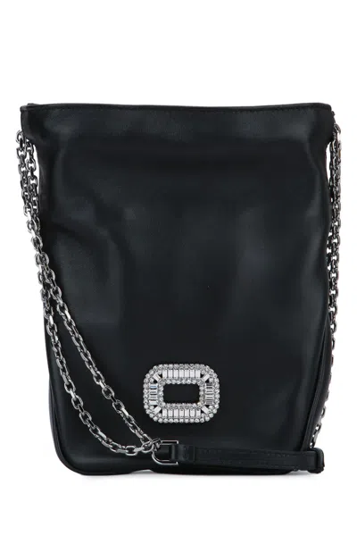 Roger Vivier Pilgrim Nano Mini Pocket Bag In Black
