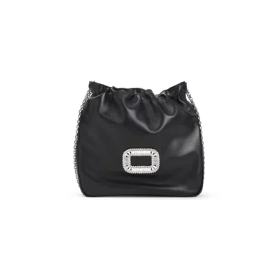 Roger Vivier Pilgrim Pocket Black Leather Mini Clutch