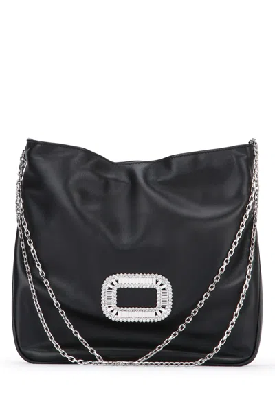 Roger Vivier Pilgrim Pocket Mini Clutch In Black