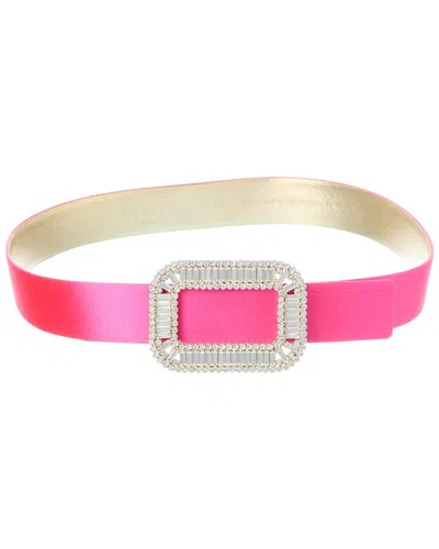 Roger Vivier Pilgrim Satin Belt In Pink
