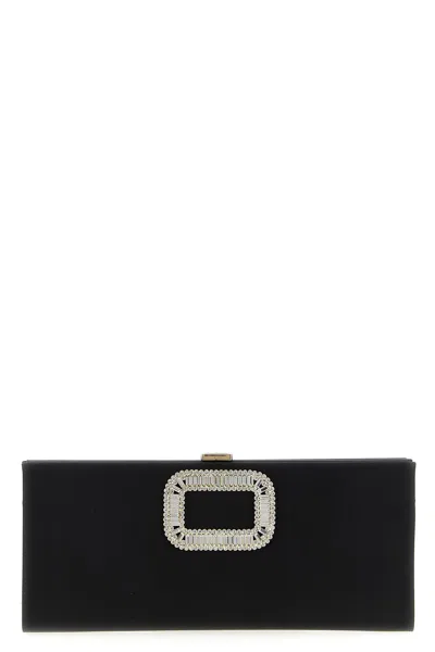 Roger Vivier 'pilgrim Small' Clutch In Black