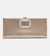 Roger Vivier Pilgrim Small Leather Clutch In Neutral