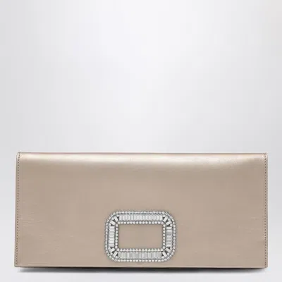 Roger Vivier Mini Pilgrim Satin Bag In White