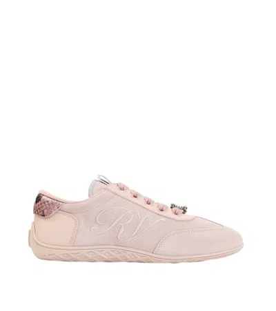 Roger Vivier Pink Embroidered Low Sneakers