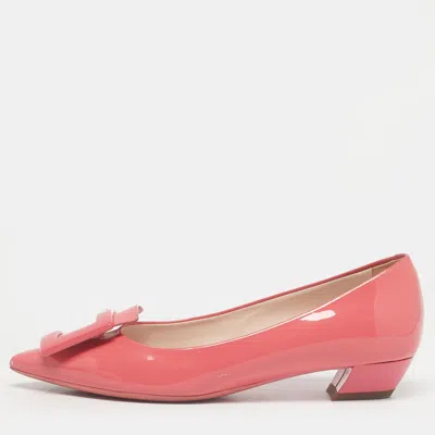 Roger Vivier Pink Patent Leather Gommettine Ballet Flats
