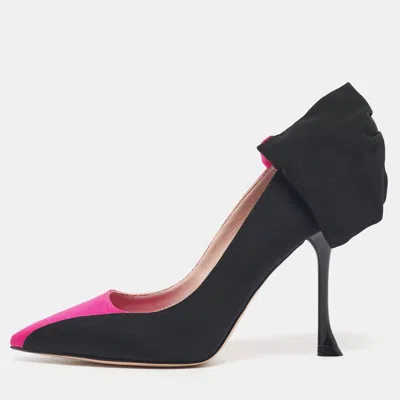 Roger Vivier Pink/black Fabric Bibow Pumps