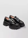 Roger Vivier Platform Loafer With Chunky Sole And Embellished Detail In Black