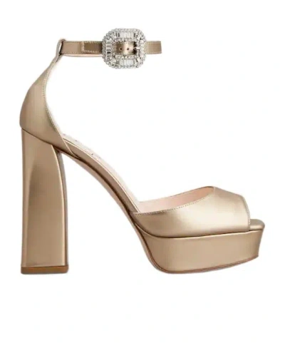 Roger Vivier Platform Sandals In Leather In Nude