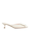 Roger Vivier Viv' In The City Mules In Leather In Off-white
