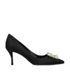 Roger Vivier Efflorescence 65 Satin Pumps In Black