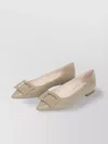 Roger Vivier Pointed Leather Ballerinas Rubber Sole