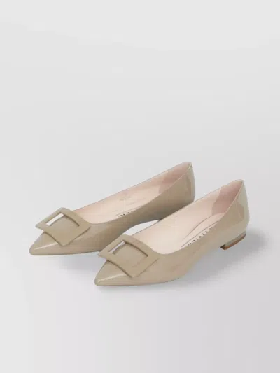 Roger Vivier Pointed Leather Ballerinas Rubber Sole