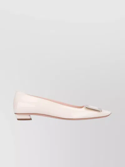 Roger Vivier Pointed Toe Ballet Flats With Patent Finish In Pastel