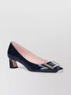 Roger Vivier Pointed Toe Patent Finish Square Buckle Pumps