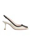 Roger Vivier Viv In The City 65 Bicolor Slingbacks In Nude