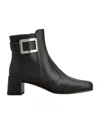 Roger Vivier Polly Booties In Leather In Black