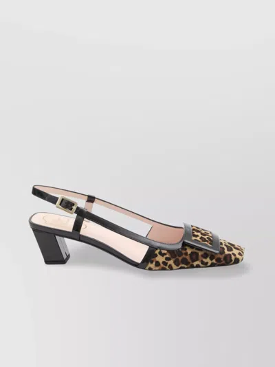 Roger Vivier Belle Vivier 45 Patent Leather-trimmed Leopard-print Pony Hair Slingback Pumps In Black
