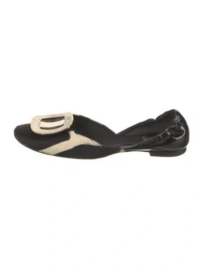 Pre-owned Roger Vivier Ponyhair Animal Print D'orsay Flats In Multi