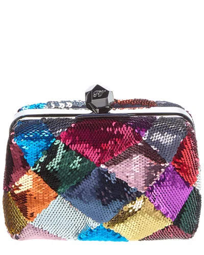 Roger Vivier Prismick Satin Clutch In Multi