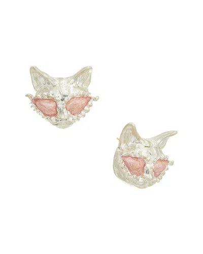 Roger Vivier Psychedelicat Earrings In Silver