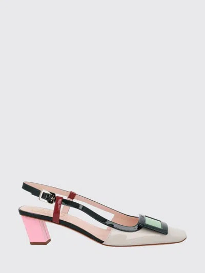 Roger Vivier 45mm Belle Vivier Patent Leather Lacquered Buckle Slingback Pumps In Multi