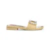 Roger Vivier Woven Design Pumps With Crystal-embellished Buckle In Beige