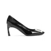 Roger Vivier Belle Vivier T.70 Black Calfskin Pumps With Metal Buckle