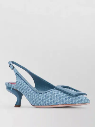 Roger Vivier Pumps Kitten Heel Pointed Toe Slingback In Blue