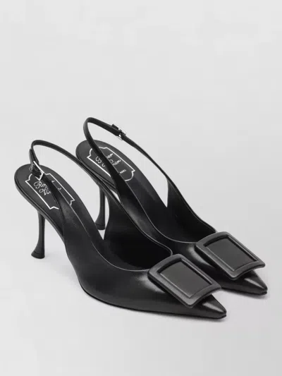 Roger Vivier Pumps Pointed Toe Slingback Strap Square Buckle In Brown