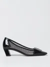 Roger Vivier Belle Vivier 45 Leather-trimmed Mesh Pumps In Schwarz
