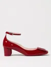Roger Vivier Roundy Lacquered Ankle Strap Dec 45 Pumps In Cherry