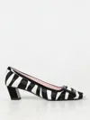 Roger Vivier Zebra Print Block Heel Square Toe Pumps In White