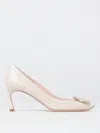 Roger Vivier Trompette Leather Pumps In Weiss