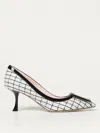 Roger Vivier Viv In The City Patent Leather-trimmed Tweed Pumps In Weiss